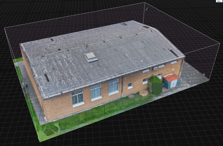 Fertiges 3D-Modell aus Drohnen-Photogrammetrie für präzise Vermessung und Baudokumentation
